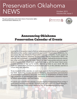 Preservation Oklahoma NEWS
