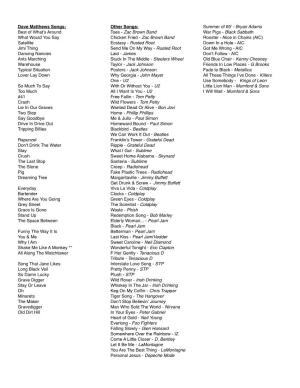 Song List 2014