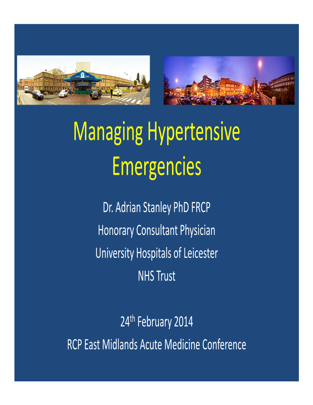 Managing Hypertensive Emergencies