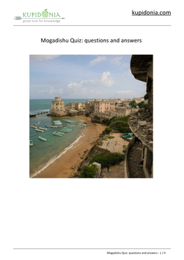 Mogadishu Quiz: Questions and Answers