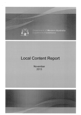 Local Content Report, November 2013( Tabled Paper Number 1278)