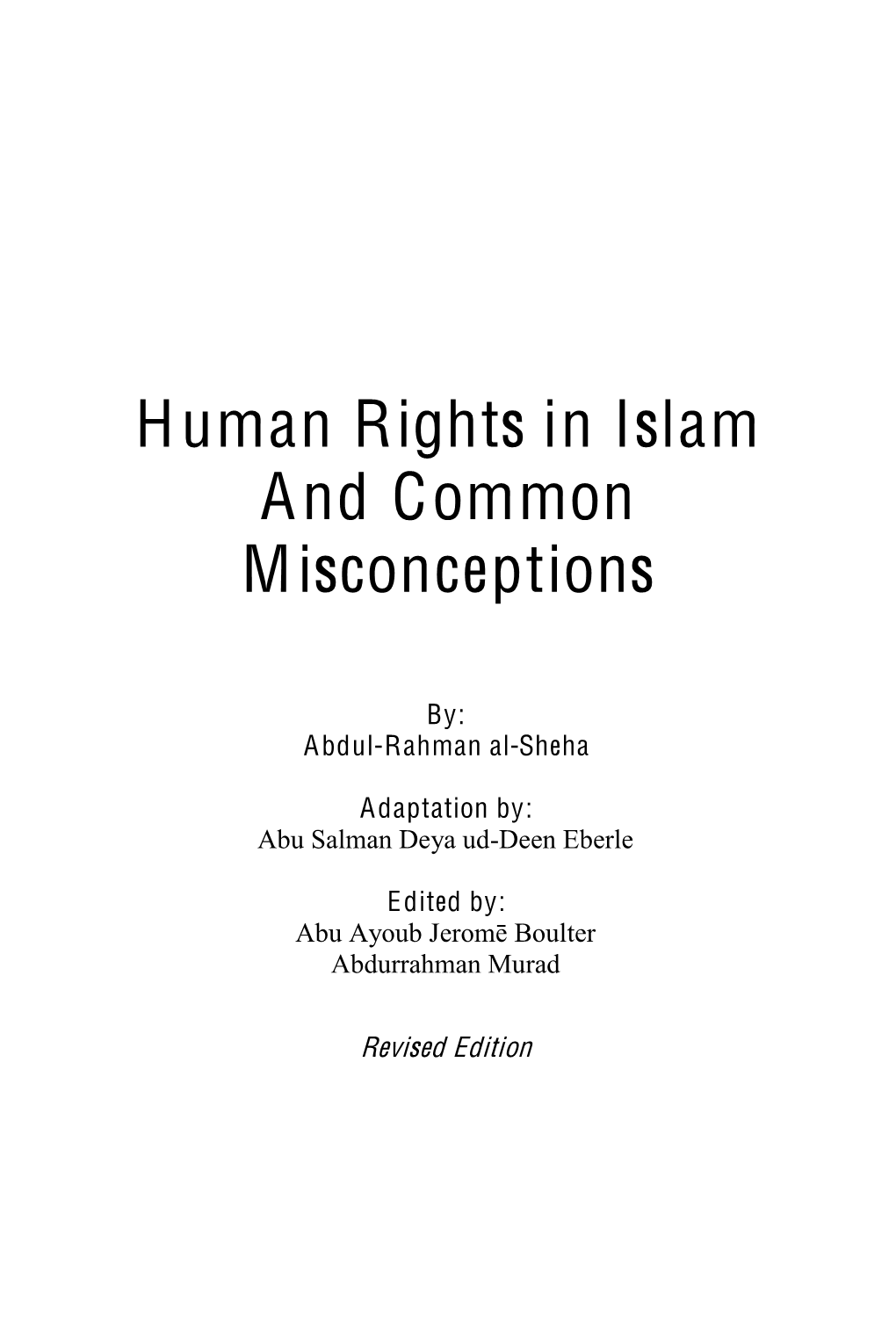 Human Rights in Islam and Common Misconceptions