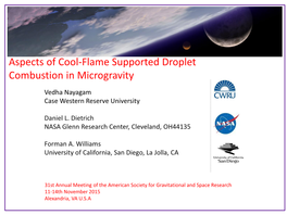 Aspects of Cool-Flame Supported Droplet Combustion in Microgravity