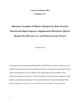 Illustrative Examples of Effective Marginal Tax Rates Faced By