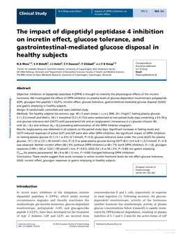 The Impact of Dipeptidyl Peptidase 4 Inhibition on Incretin Effect, Glucose Tolerance, and Gastrointestinal-Mediated Glucose Disposal in Healthy Subjects
