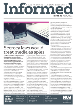 Secrecy Laws Would Treat Media As Spies