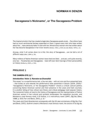 NORMAN K Denzin Sacagawea's Nickname1, Or the Sacagawea