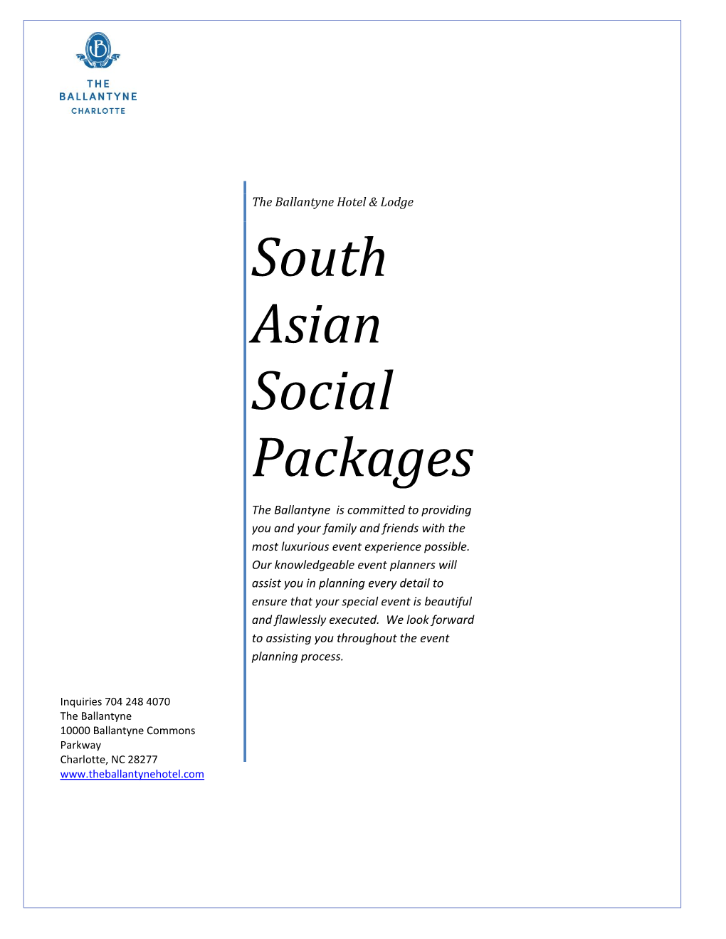 South Asian Social Packages