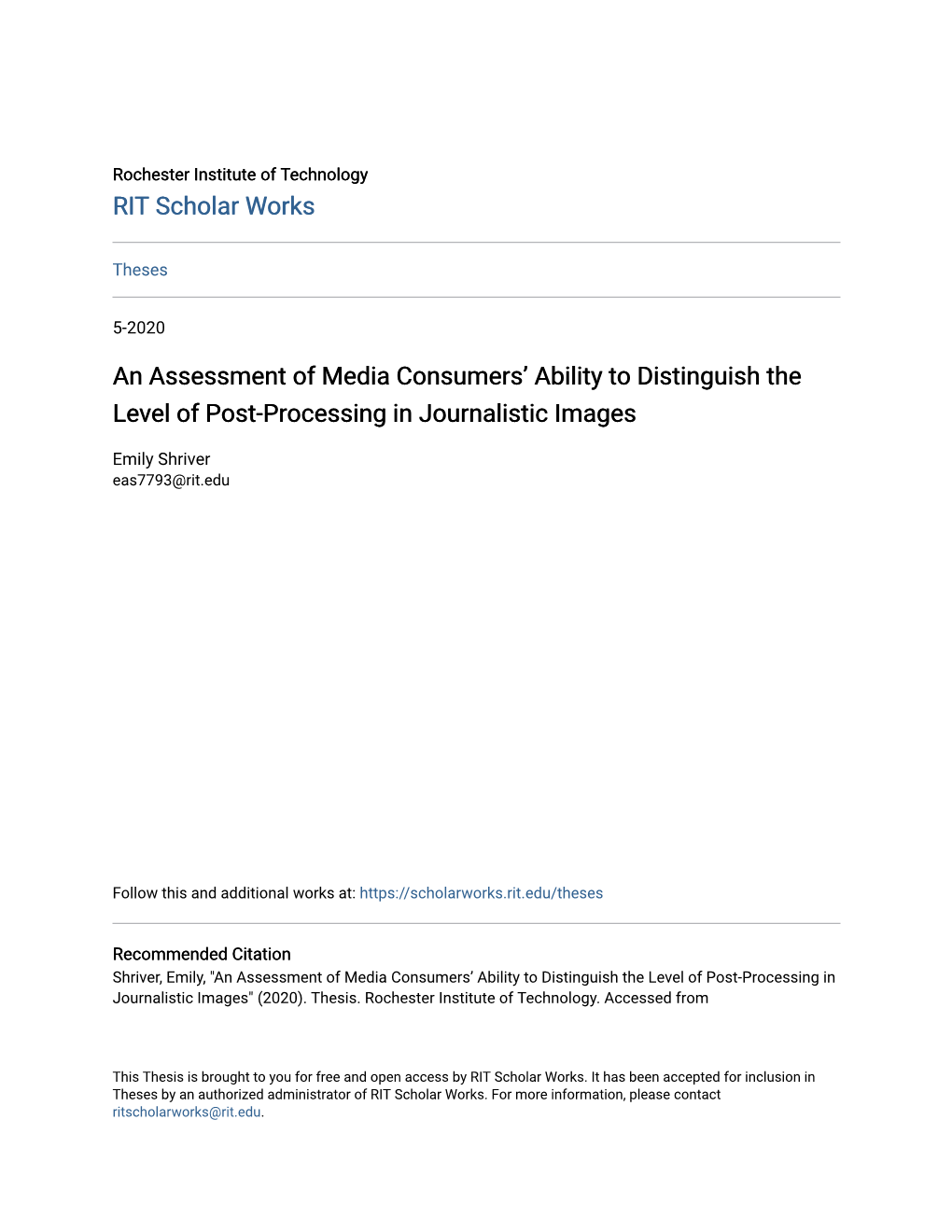 An Assessment of Media Consumers' Ability to Distinguish the Level of Post-Processing in Journalistic Images