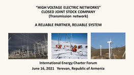HIGH VOLTAGE ELECTRIC NETWORKS” CLOSED JOINT STOCK COMPANY (Transmission Network)