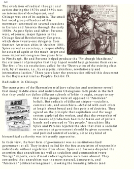 Act I the Evolution of Radical Thought and Action During the 1870S and 1880S Was an International Development, and Chicago Was One of Its Capitals