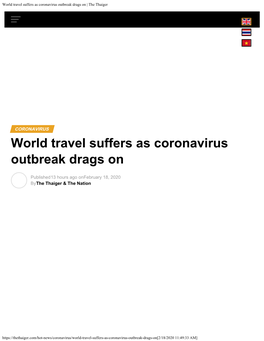 World Travel Suffers As Coronavirus Outbreak Drags on | the Thaiger