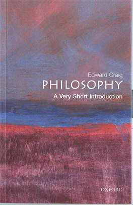 Philosophy: a Very Short Introduction