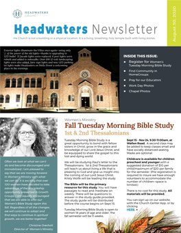 Headwaters Newsletter His Church Is Not a Building Or a Physical Location