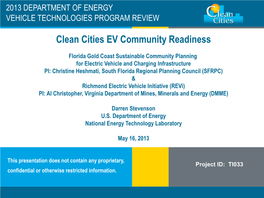 EV Community Readiness Projects: South Florida Regional Planning