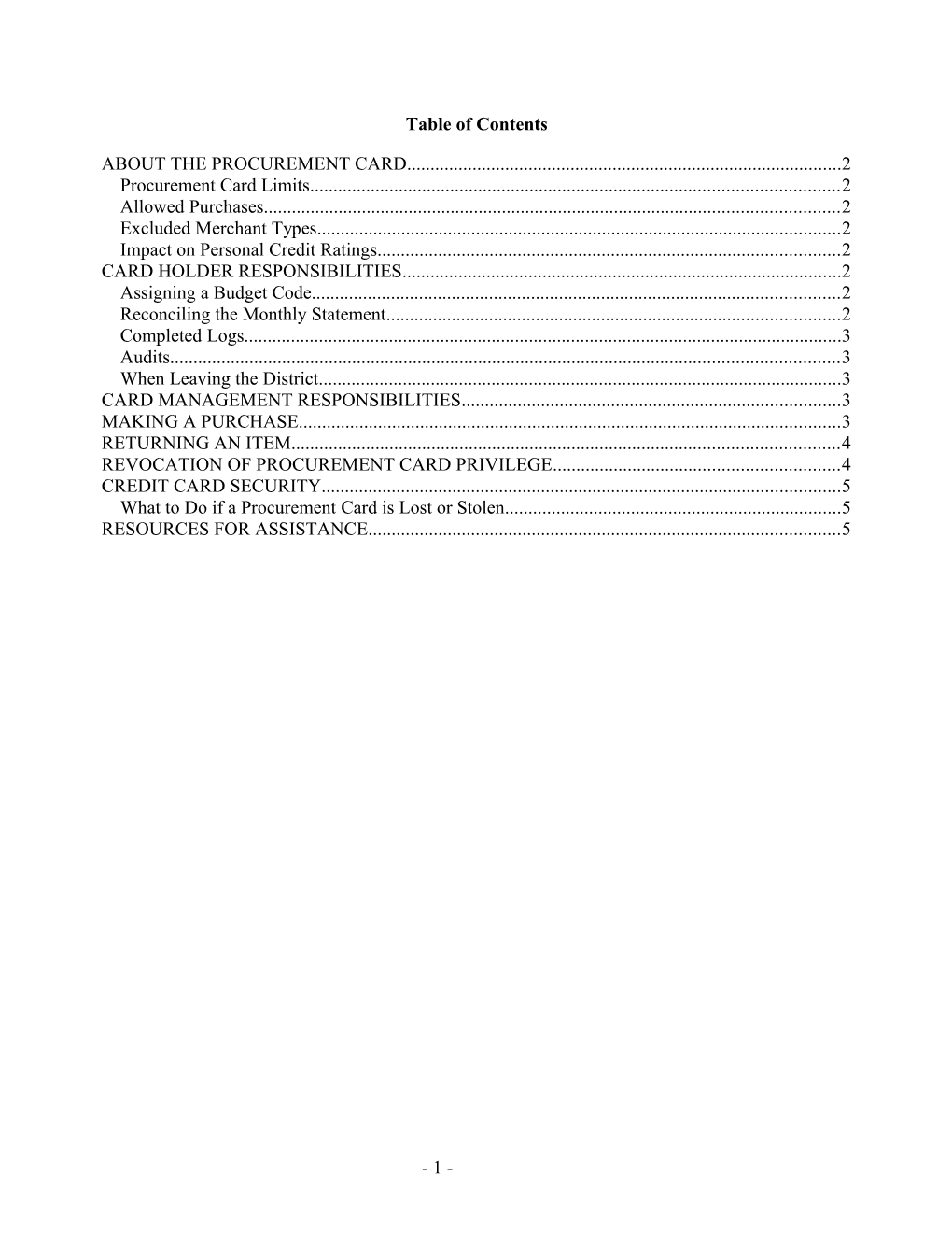 Table of Contents s519