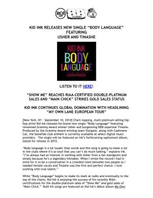 Kid Ink Body Language Press Release FINAL