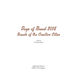Days of Bread 2018 Breads of the Creative Cities