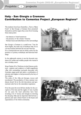 San Giorgio a Cremano Contribution to Comenius Project „European Regions“