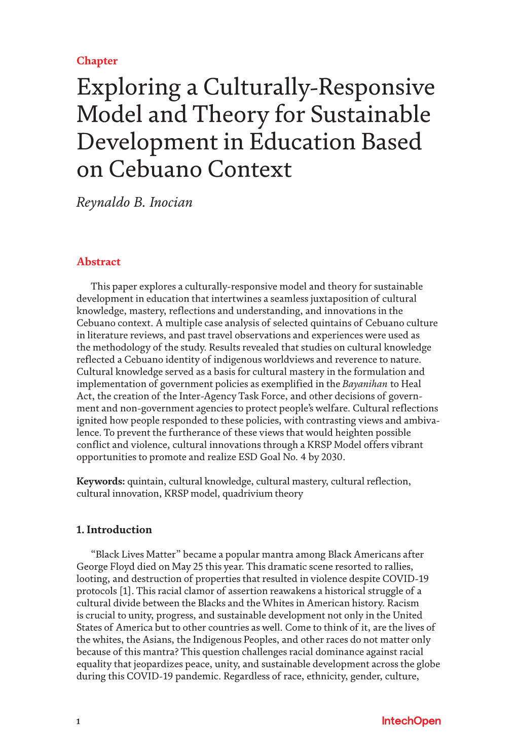 Exploring A Culturally-Responsive Model And Theory For Sustainable ...