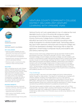 Ventura County Community College District Delivers 21St Century Learning with Vmware Vsan