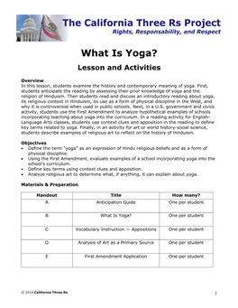 What Is Yoga? Lesson and Activities
