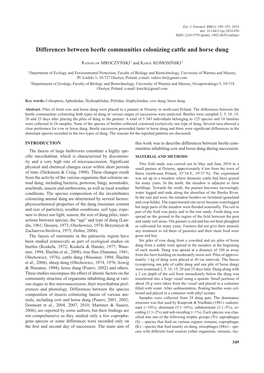 Differences Between Beetle Communities Colonizing Cattle and Horse Dung