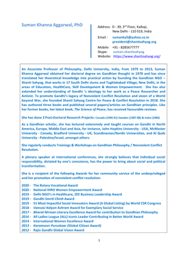 Suman Khanna Aggarwal, Phd Address: D - 39, 3Rd Floor, Kalkaji, New Delhi - 110 019, India