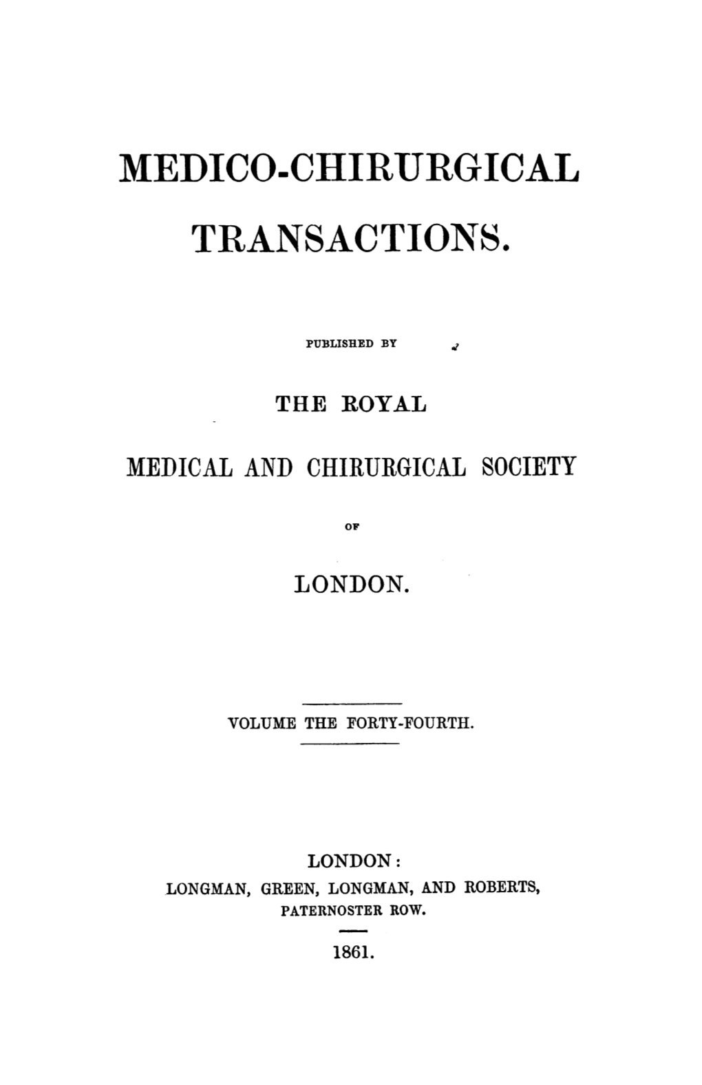 Medical and Chirurgical Society