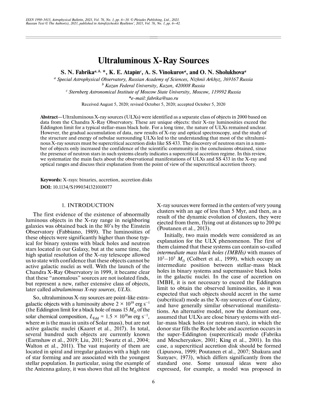 Ultraluminous X-Ray Sources S