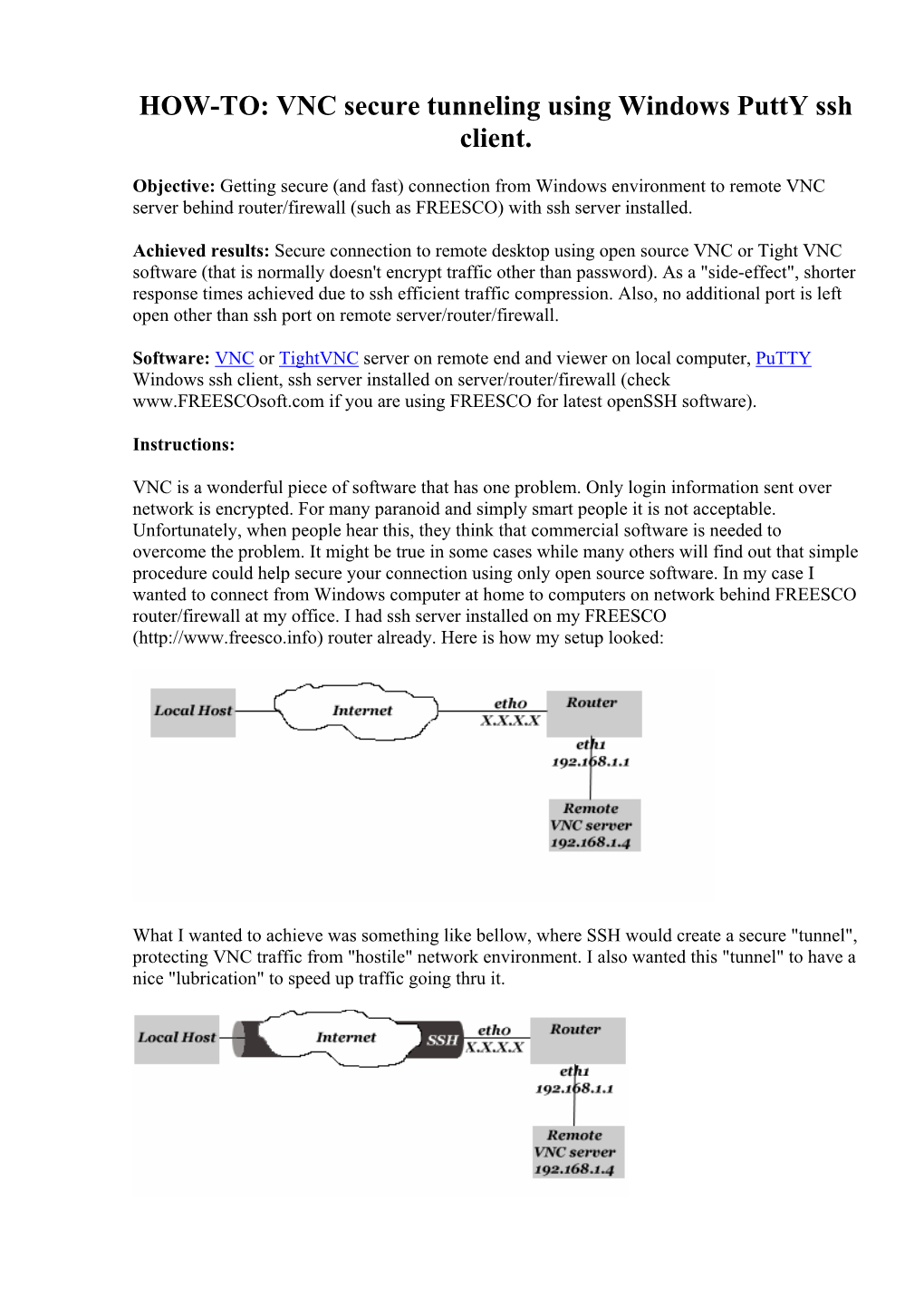 HOW-TO: VNC Secure Tunneling Using Windows Putty Ssh Client