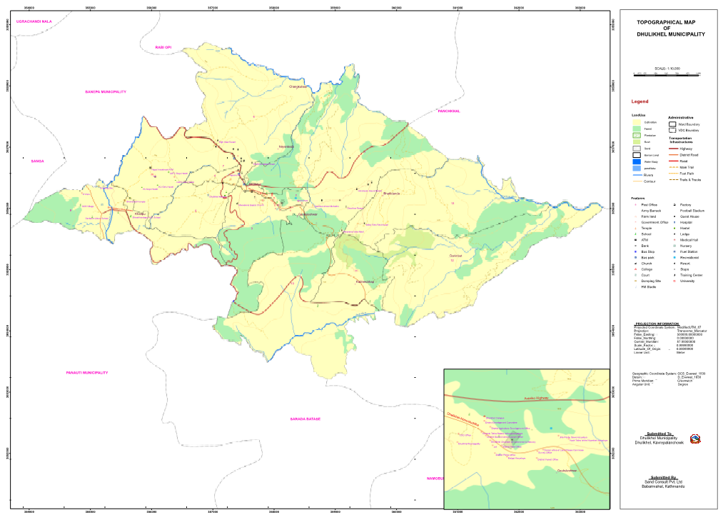 Topographical Map of Dhulikhel Municipality