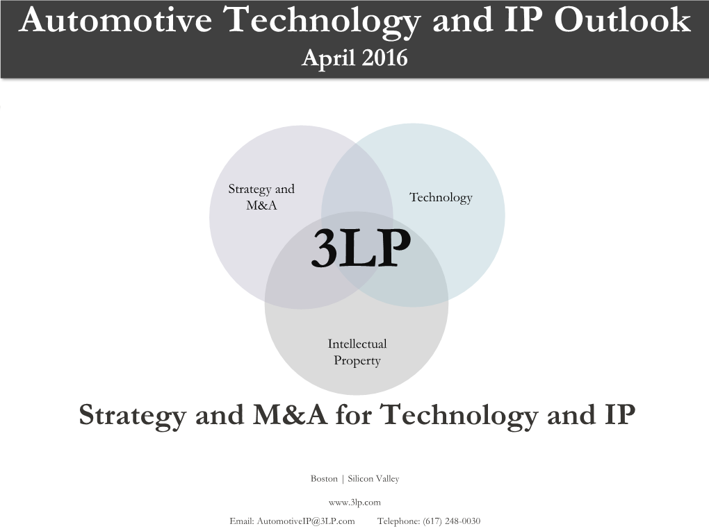 Automotive Technology and IP Outlook