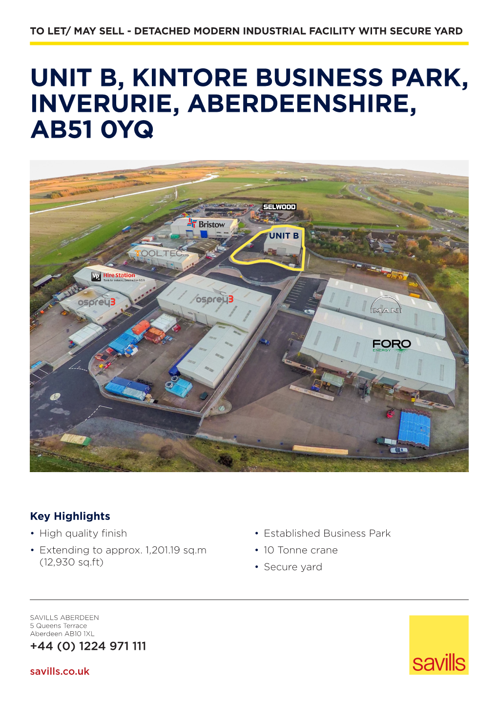 Unit B, Kintore Business Park, Inverurie, Aberdeenshire, Ab51 0Yq