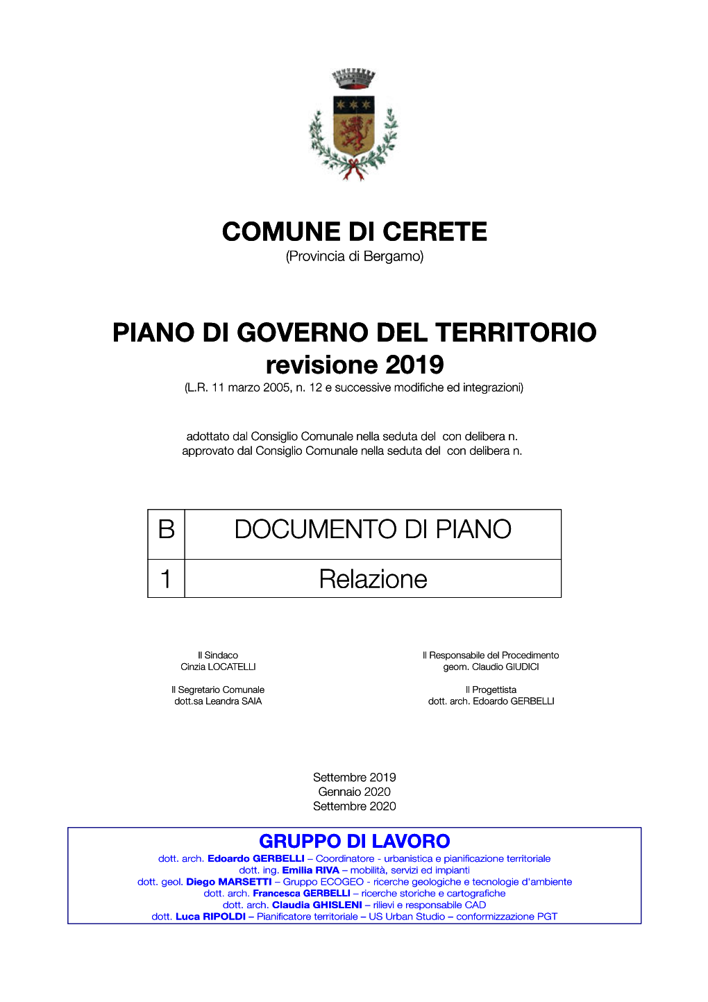 Comune Di Cerete Piano Di Governo Del Territorio