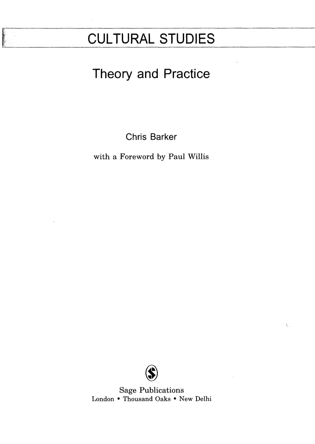 CULTURAL STUDIES Theory and Practice