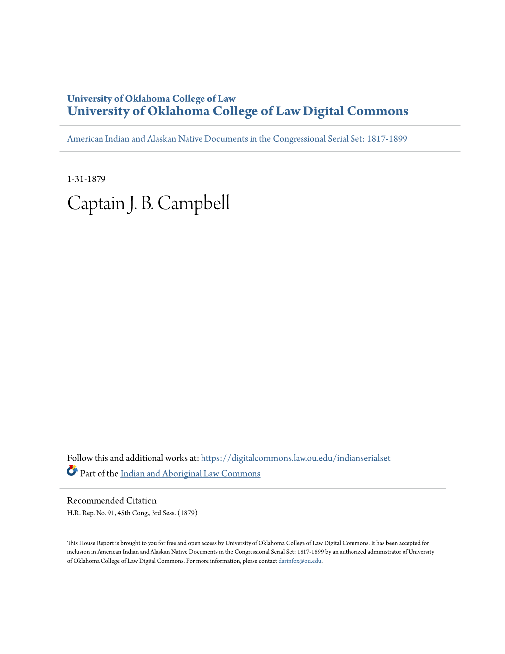 Captain J. B. Campbell