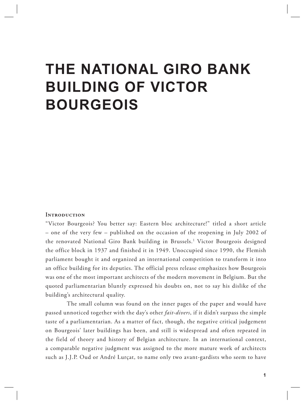 The National Giro Bank Building of Victor Bourgeois