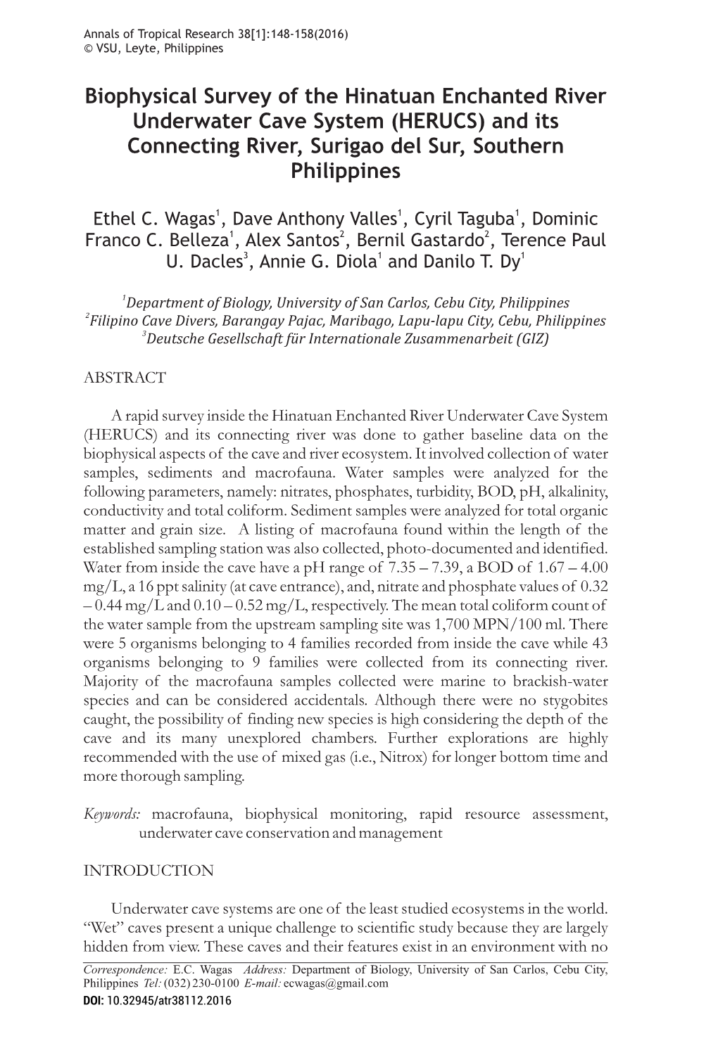 Fully Submerged Cave System Located in Hinatuan, Surigao Del Sur, Southern Philippines (Fig