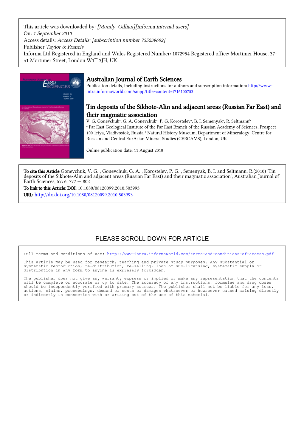 Tin Deposits of the Sikhote-Alin and Adjacent Areas (Russian Far East) and Their Magmatic Association V