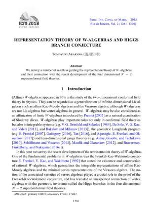 Representation Theory of W-Algebras and Higgs Branch Conjecture