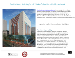 The Portland Building Small Works Collection -Call for Artwork