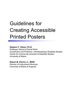 Guidelines for Creating Accessible Printed Posters