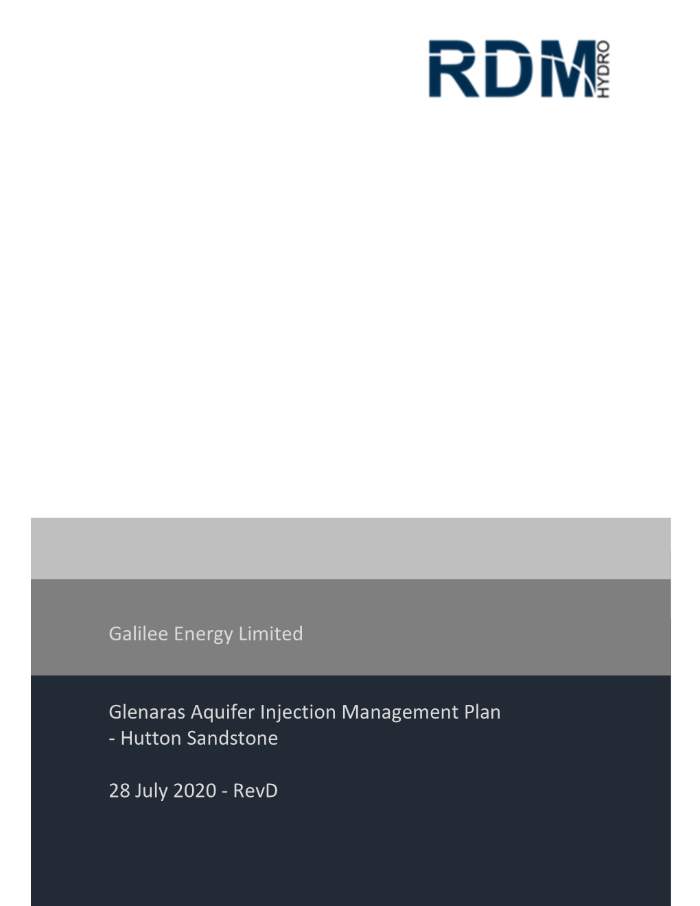 Galilee Energy Limited Glenaras Aquifer Injection Management Plan