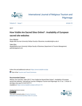 How Visible Are Sacred Sites Online? : Availability of European Sacred Site Websites