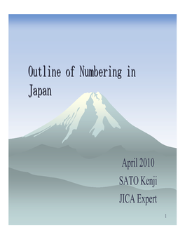 Outline of Numbering in Japan
