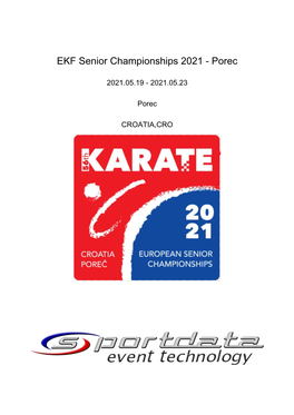 EKF Senior Championships 2021 - Porec