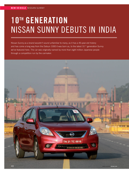 10TH Generatlon Nissan Sunny Debuts in India
