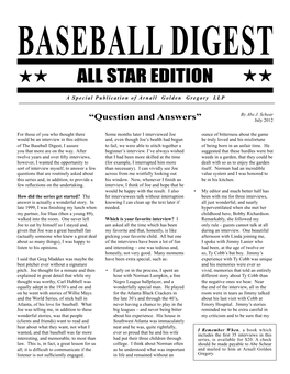 Baseball Digest  All Star Edition 