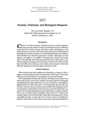 Nuclear, Chemical, and Biological Weapons